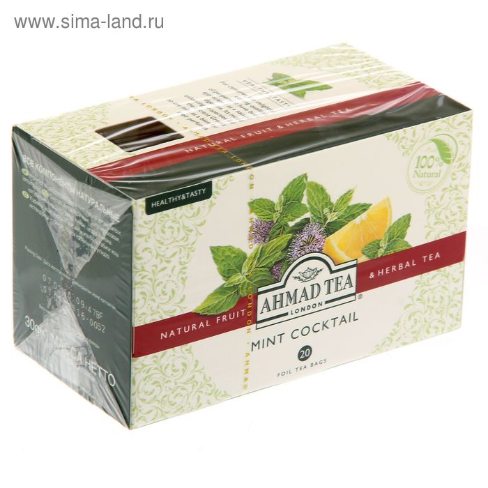 Чай Ахмад травяной с мятой и лимоном Mint Cocktail 20п*1,5 гр. - Фото 1
