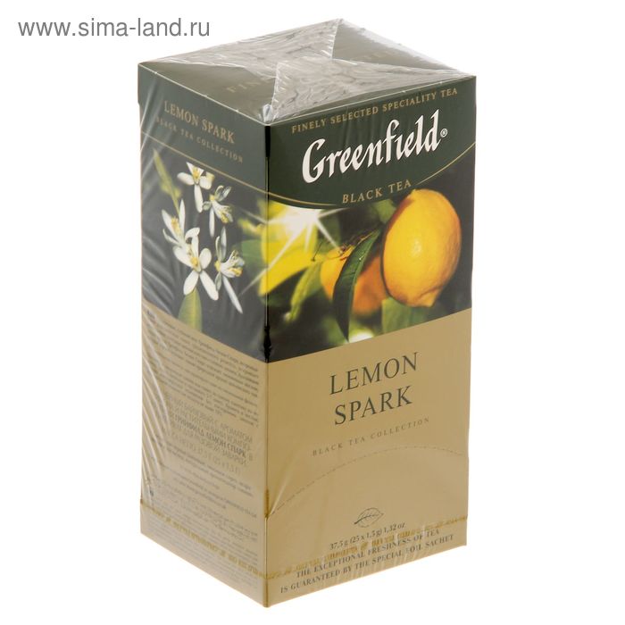 Чай Гринфилд Lemon Spark black tea 25п*1,5 гр. - Фото 1
