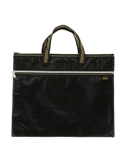 Портфель 1 отделение А4, текстильный, на молнии, с ручками, с карманом, чёрный