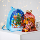 Рюкзак детский новогодний, отдел на молнии, цвет голубой - Фото 4