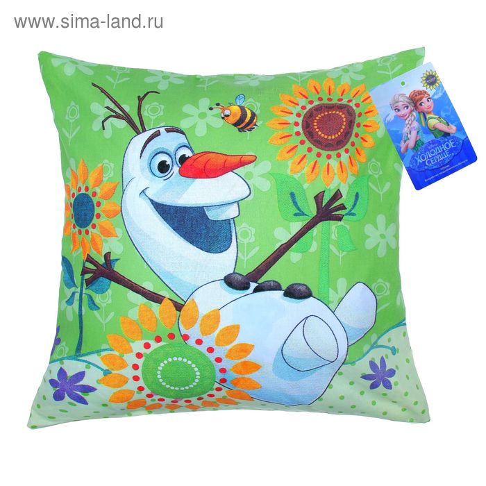 Наволочка панно "Олаф" Холодное сердце 40*40 см 100% хлопок, поплин - Фото 1