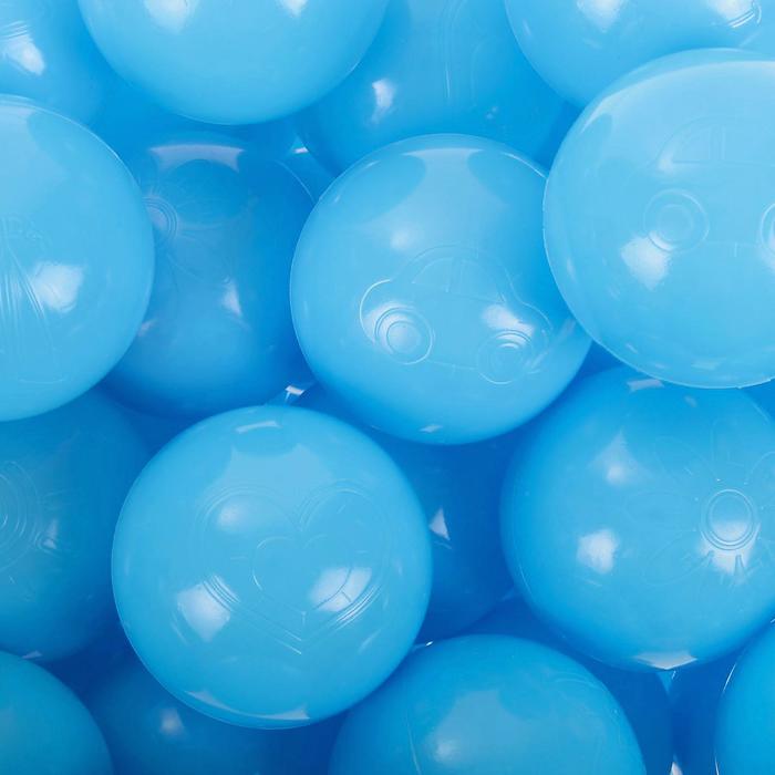 Шарики для сухого бассейна с рисунком, диаметр шара 7,5 см, набор 500 штук, цвет голубой - фото 1906818338