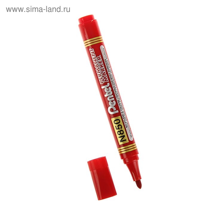 Маркер перманентный 4.2 мм Pentel N850-B красный - Фото 1