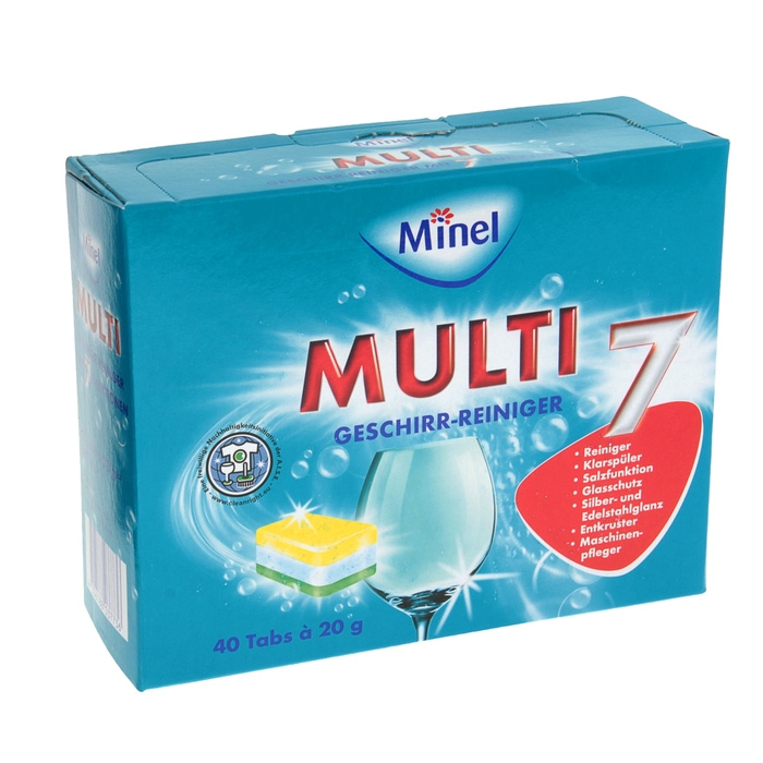 Таблетки для посудомоечных машин Minel, 7 функций, 40 шт. - Фото 1