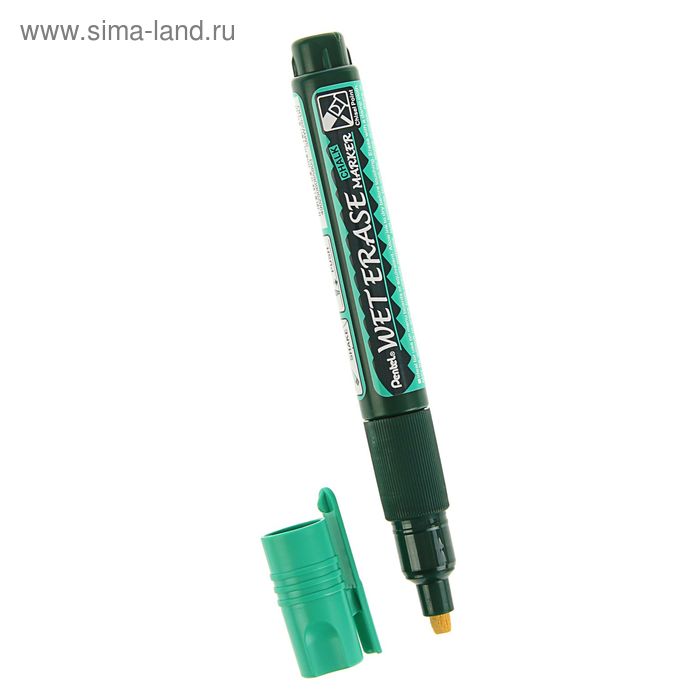 Маркер меловой Pentel Wet Erase Marker 2.0/4.0 мм (стирающийся для черной и зеленой доски, стекла ) зеленый - Фото 1