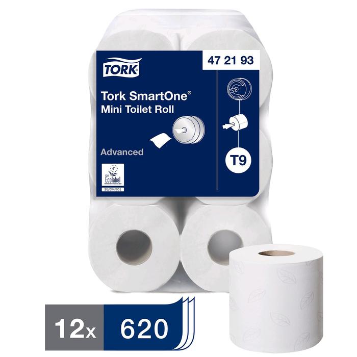 Туалетная бумага для диспенсера Tork SmartOne в мини рулонах (T9) 620 листов - Фото 1