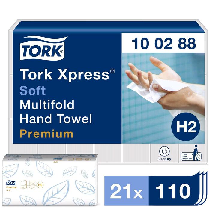 Полотенца листовые Tork Xpress, сложения Multifold (H2) мягкие, 110 листов - Фото 1