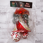 Украшение новогоднее "Колокольчик красный с белым напылением и шариками" 15х48 см - Фото 2