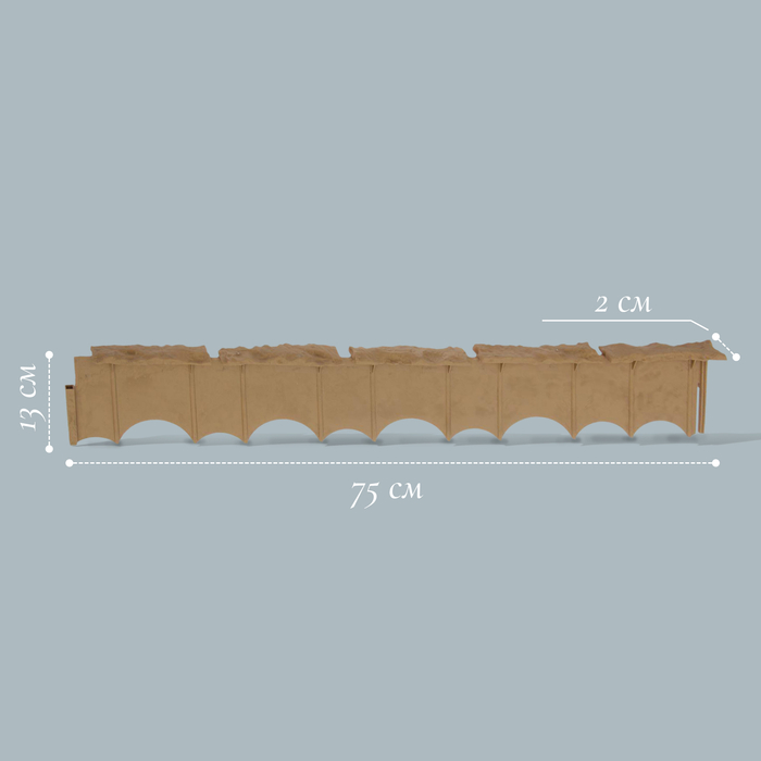 Бордюр «Камешки», 75 × 13 × 2 см, песочный - фото 1908275465