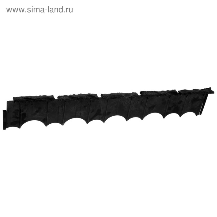 Бордюр «Камешки», 75 × 13 × 2 см, чёрный - Фото 1