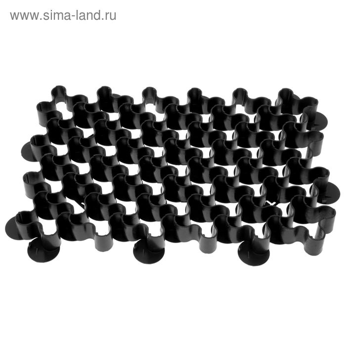 Решётка газонная, 64 × 45 см, пластик, набор 1 шт., чёрная - Фото 1