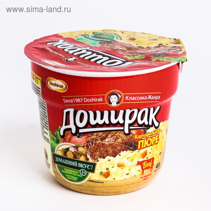 Картофельное пюре "Доширак " со вкусом мяса в стакане, 40 г - Фото 1