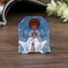 Сувенир стекло "Голубки перед ангелом" 4х4,5х2,5 см - Фото 1