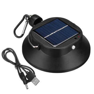 Фонарь кемпинговый аккумуляторный, солнечная батарея, 12×13.5 см, от USB, чёрный