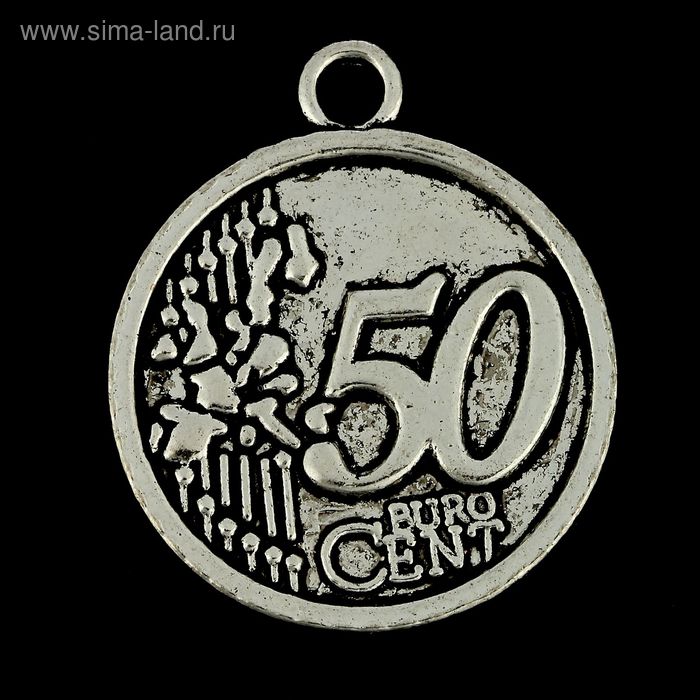 Сувенир кошельковый металл "50 центов" 3х3 см - Фото 1