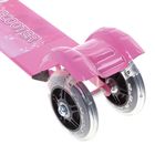Самокат стальной ОТ-508, три колеса PVC d=100 мм светящиеся, цвет розовый, в пакете - Фото 2