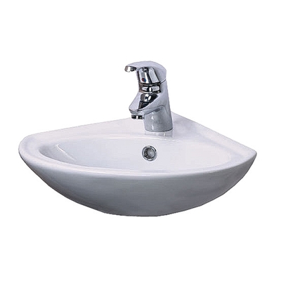 Умывальник угловой «Веер», с хромированным обрамлением