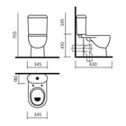Унитаз компакт Sanita Art SL DM, 2-режима, сиденье с микролифтом, арматура Geberit, белый - Фото 7