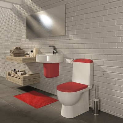 Унитаз компакт Sanita Best Color Red SL DМ, 2-режима, арматура Geberit, белый