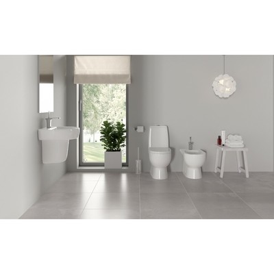 Унитаз компакт Sanita Best SL DM, 2-режима, сиденье с микролифтом, арматура Geberit, белый