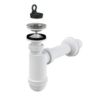 Сифон для раковины Alcaplast A41, d=40 мм, с нержавеющей решеткой d=63 мм - Фото 1