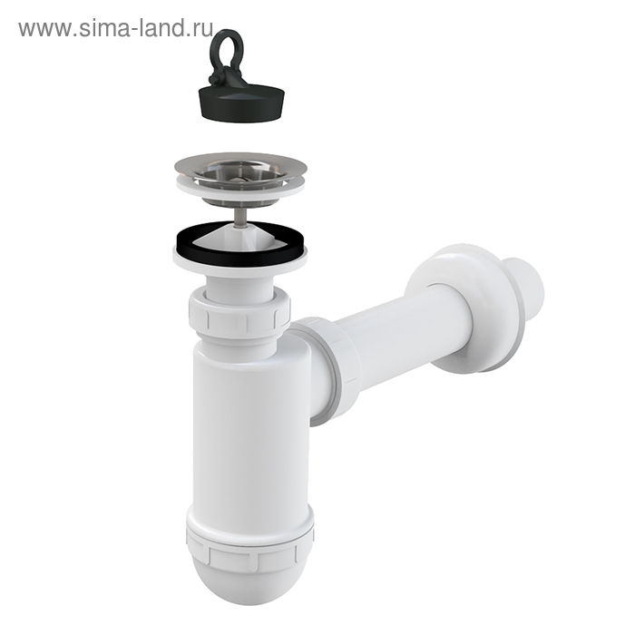 Сифон для раковины Alcaplast A41, d=40 мм, с нержавеющей решеткой d=63 мм - Фото 1