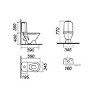Унитаз компакт Sanita «Классик Люкс SL TM», 2-режима, арматура Geberit, белый - Фото 5