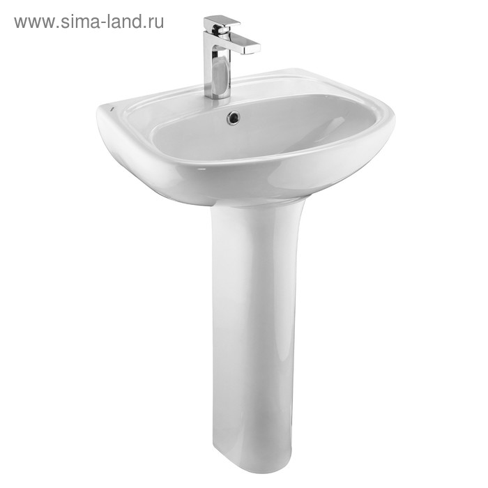 Раковина Santek «Анимо-55» c отверстием под смеситель, с пьедесталом - Фото 1