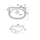 Раковина Santek «Бриз-40» c правым отверстием под смеситель, без пьедестала - Фото 4