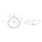 Раковина Santek «Ирис-36» угловой, c отверстием под смеситель, без пьедестала - Фото 5