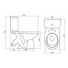 Унитаз-компакт Santek «Бореаль» косой выпуск, однорежимная арматура, сиденье полипропилен - Фото 3