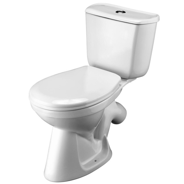 Унитаз-компакт Santek «Бриз» косой выпуск, однорежимная арматура, сиденье полипропилен - Фото 1