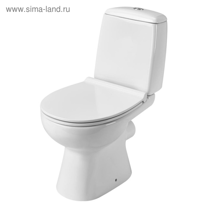 Унитаз-компакт Santek «Цезарь» прямой выпуск, душевой омыв чаши, двухрежимная арматура Oliveira, сиденье дюропласт soft-close