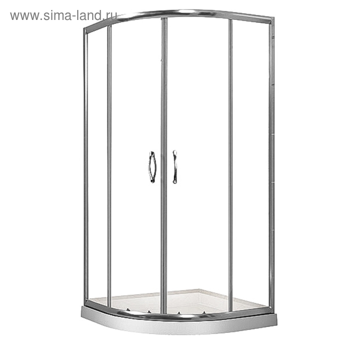 Душевое ограждение Comforty 77 прозрачное стекло, низкий акрил, с поддоном 90х90х185 см - Фото 1