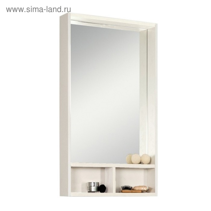 Шкаф-зеркало "Акватон" "Йорк 50", цвет белый, выбеленное дерево - Фото 1