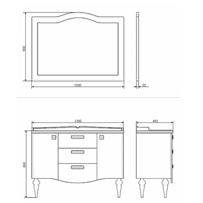 Зеркало Comforty Монако 120, цвет белый