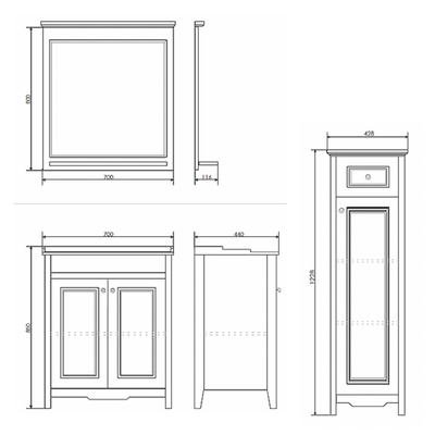 Зеркало Comforty «Тбилиси 70», 700×800×116 мм, цвет белый