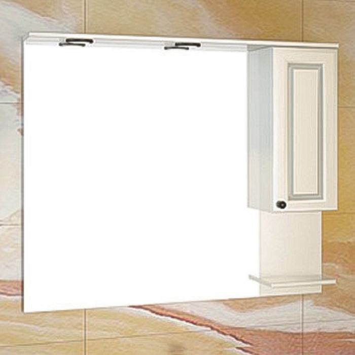 Зеркало шкаф Comforty Севилья 100 для ванной комнаты, цвет слоновая кость