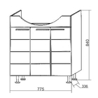 Тумба с раковиной «Модена-80», 84х78х34см, «Идеал-80» - Фото 2