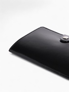 Обложка для паспорта на кнопке, натуральная кожа, чёрная - Фото 2