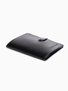 Обложка для паспорта на кнопке, натуральная кожа, чёрная - Фото 3