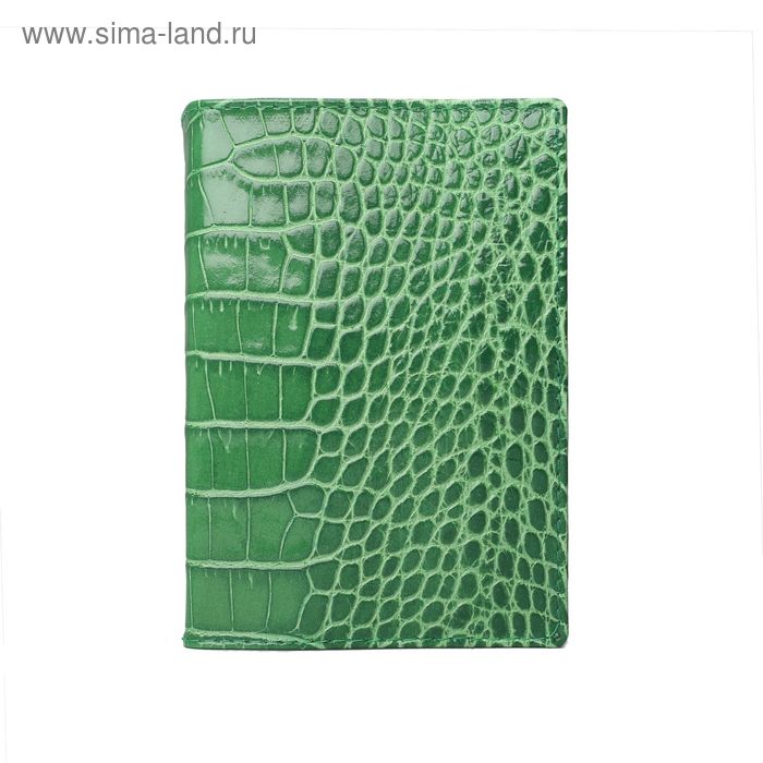 Обложка для паспорта, бирюзовый крокодил - Фото 1