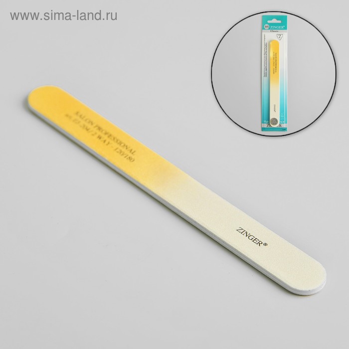 Пилка-наждак для ногтей, абразивность 120/180, 18 см, цвет бело-золотой - Фото 1