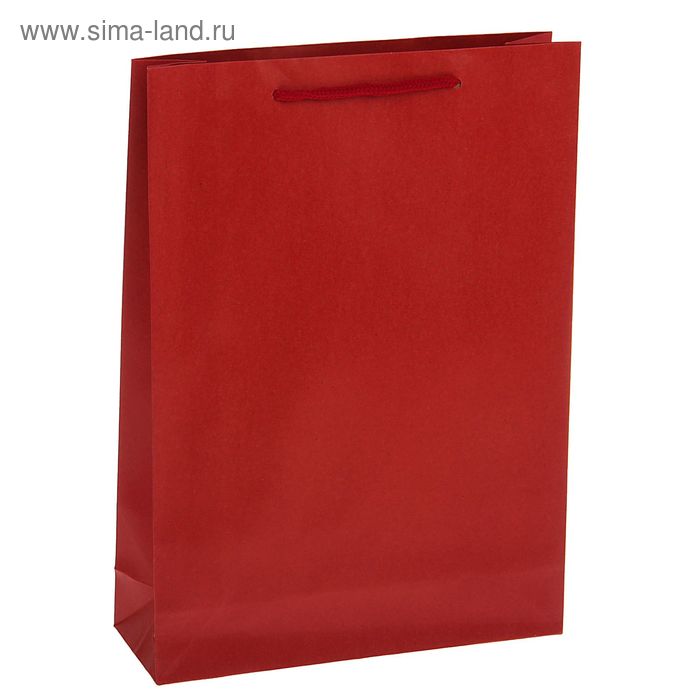 Пакет крафт красный, 24 х 33 х 8,5 см - Фото 1
