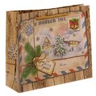 Пакет крафтовый горизонтальный «Новогодняя почта», 27 × 23 × 8 см - Фото 1