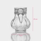 Банка для сыпучих Доляна «Чеснок», 100 мл, 7×8 см, с бугельным замком, стекло, прозрачная - Фото 2