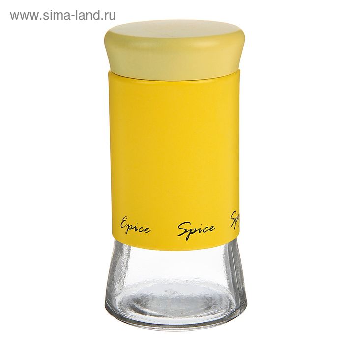 Солонка стеклянная «Пастель», 200 мл, 5,5×11 см, цвет жёлтый - Фото 1