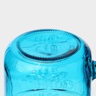 Кружка Доляна «Галерея», 500 мл, 11×8×13.5 см, с крышкой и трубочкой, стекло, голубая - Фото 7