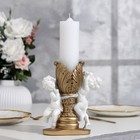 Свеча фигурная свадебная "Два ангела", 29,5х15 см, бело-золотая, 48 ч, домашний очаг - фото 8476197