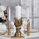 Набор свечей свадебных "Два ангела", 27,5х3 см, бело-золотой, родительские - фото 8283861